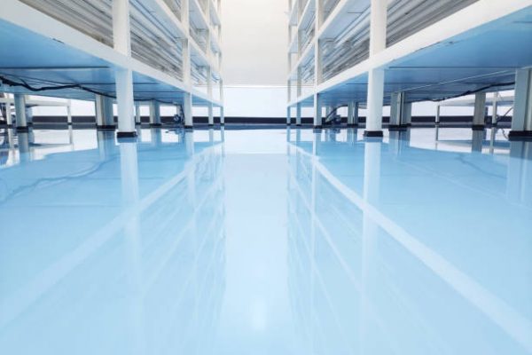 Clean room, epoxy floor in laboratory.